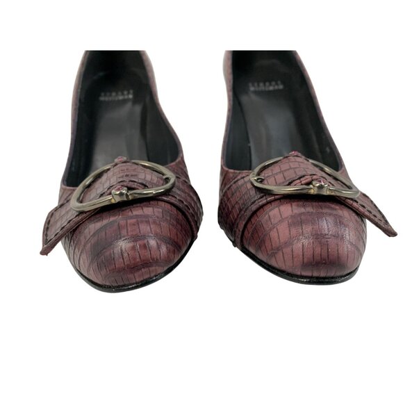 Rare VTG Stuart Weitzman Lizard Embossed Leather Mid Heels 6.5M Pump Shoes 8765 - Picture 9 of 13
